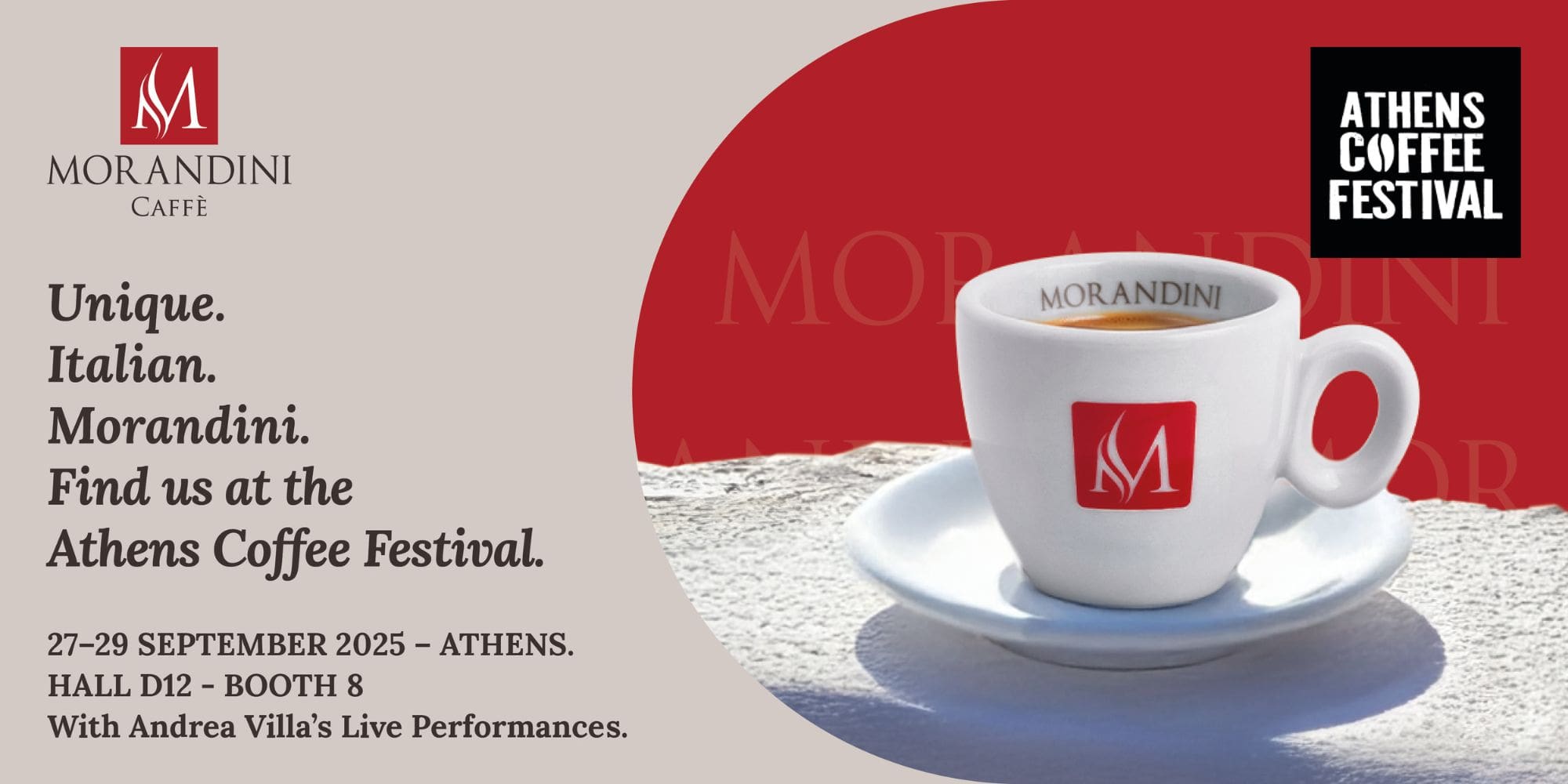 CAFFÈ MORANDINI TO STRENGTHEN ITS PRESENCE IN THE GREEK MARKET WITH PARTICIPATION AT ATHENS COFFEE FESTIVAL 2025